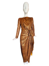 Vintage 1980's Mignon for Saks Fifth Avenue Leopard Sequin Print Gown