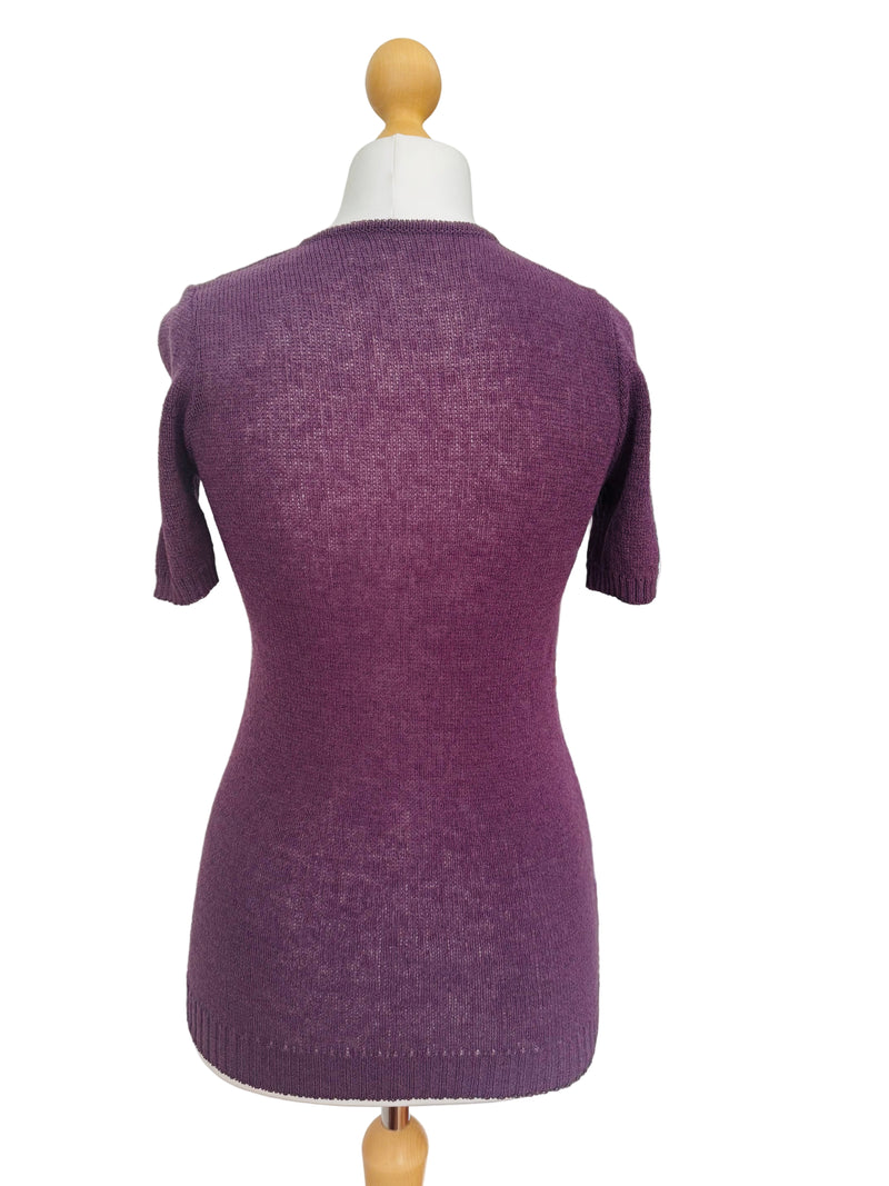 1970's Purple Lace Up Sweater