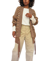 Vintage Escada Brown Wool Drop Shoulder Oversized Cardigan