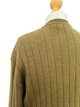 Salvatore Ferragamo Olive Green Wool Knit Skirt Set