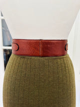 Wide Brown Leather Corset Style Western  Belt