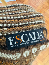 Vintage Escada Brown Wool Drop Shoulder Oversized Cardigan