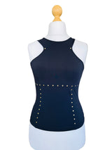 Claude Montana Black Studded Tank Top