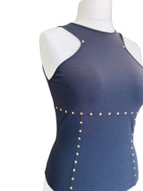 Claude Montana Black Studded Tank Top