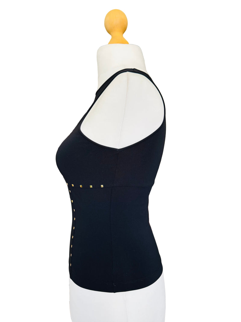Claude Montana Black Studded Tank Top