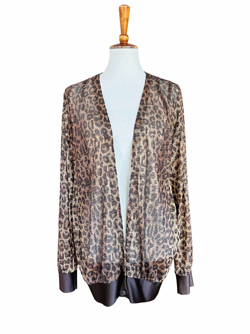 Vintage Gottex for Saks Fifth Avenue Mesh Leopard Print Jacket