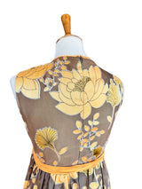 Vintage 1960's Geoffrey Beene Floral Printed Empire Waist Gown