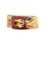 Vintage Brown Ostrich Leather Belt