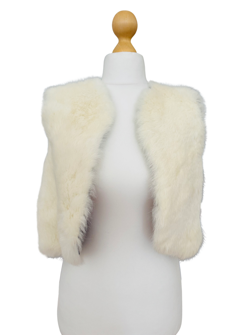 Vintage Reversible Ivory Rabbit Fur Vest