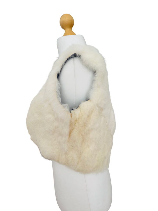 Vintage Reversible Ivory Rabbit Fur Vest