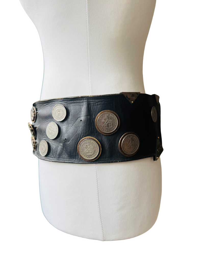 Vintage Collectible Gaucho Rodeo Belt w/South American Coins