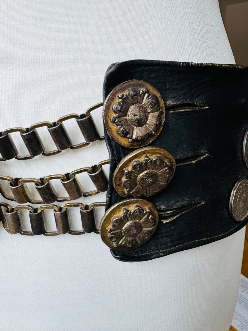 Vintage Collectible Gaucho Rodeo Belt w/South American Coins