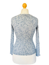 1970's Torrente Blue and White Melange Fitted Sweater