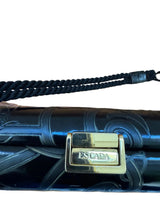 Escada Tooled Leather Clutch Bag w/Fringed Tassels
