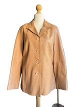Vintage Beige Leather Blazer
