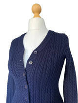 Vintage Yves St. Laurent Navy Wool Cardigan