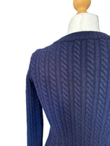 Vintage Yves St. Laurent Navy Wool Cardigan