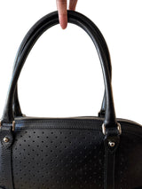 Gucci Reins Perforated Black Leather Shoulder Bag