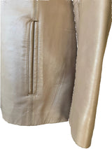 Vintage Beige Leather Blazer