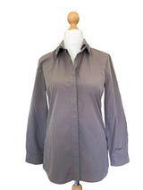 Gucci Grey Button down Shirt w/Detachable Rhinestone Collar