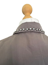 Gucci Grey Button down Shirt w/Detachable Rhinestone Collar