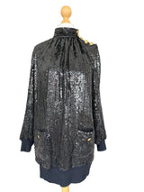 Jeanette for St. Martin Black Sequin Mini Dress