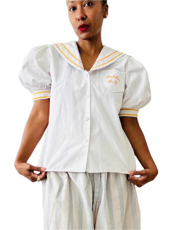 1950's "Golden Girls" Embroidered Sailor Top