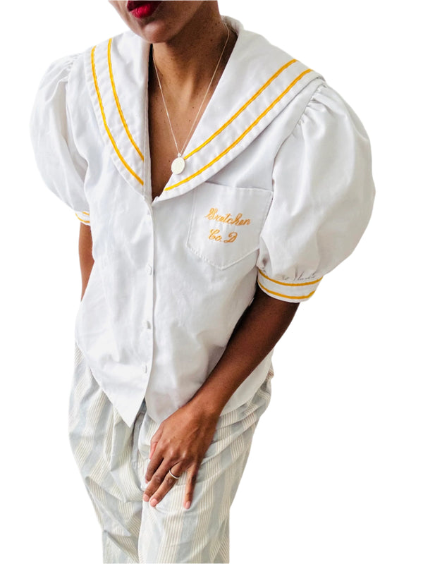 1950's "Golden Girls" Embroidered Sailor Top
