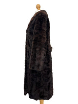 Vintage Chocolate Brown Mink Full Length Coat