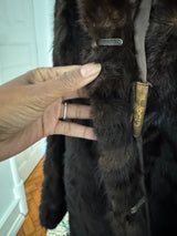 Vintage Chocolate Brown Mink Full Length Coat