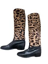 Vintage Maud Frizon Printed Pony Hair and Leather Riding Boots