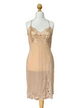 Vintage Blush Slip with Lace Appliqué Accents