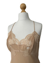 Vintage Blush Slip with Lace Appliqué Accents