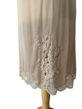 Vintage Blush Slip with Lace Appliqué Accents