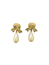 Vintage Rhinestone Pearl Drop Earrings