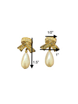 Vintage Rhinestone Pearl Drop Earrings