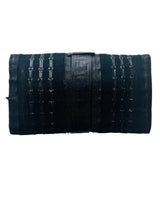 Donna Karan New York Black Leather & Suede Clutch Bag