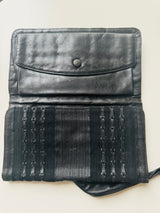 Donna Karan New York Black Leather & Suede Clutch Bag