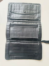 Donna Karan New York Black Leather & Suede Clutch Bag