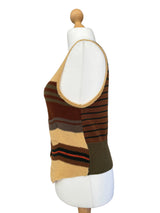Vintage Ralph Lauren Striped Cotton Hand Knit Vest