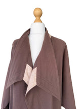 Vintage Taupe Felted Wool Cocoon Coat