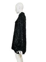 Chado Ralph Rucci Black Sequin Tunic//Mini Dress