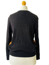 Valentino Animal Print Silk Front Wool Sweater