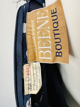 Vintage Geoffrey Beene Navy & White Polka Dot Faille Dress