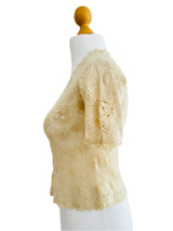 1960's Ivory Wool Crochet Top