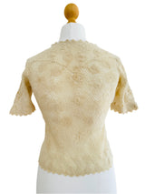 1960's Ivory Wool Crochet Top