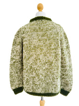 Vintage Handknit Ivory Melange Pullover Sweater