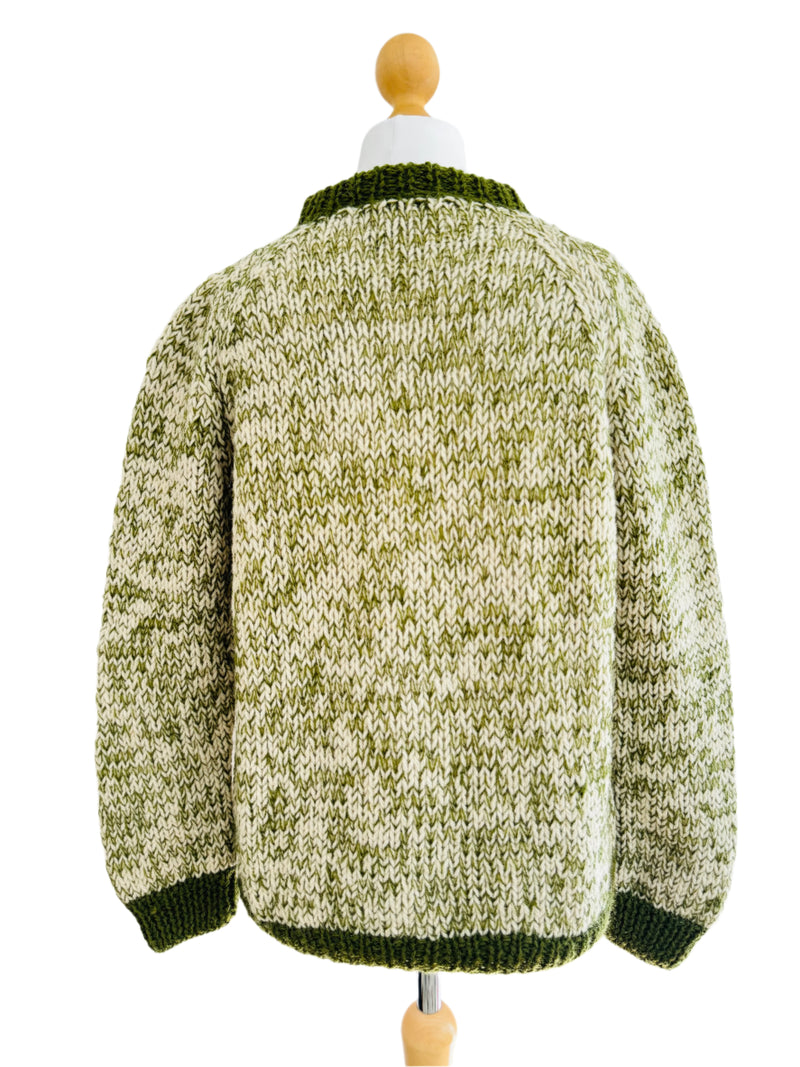 Vintage Handknit Ivory Melange Pullover Sweater