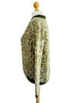 Vintage Handknit Ivory Melange Pullover Sweater