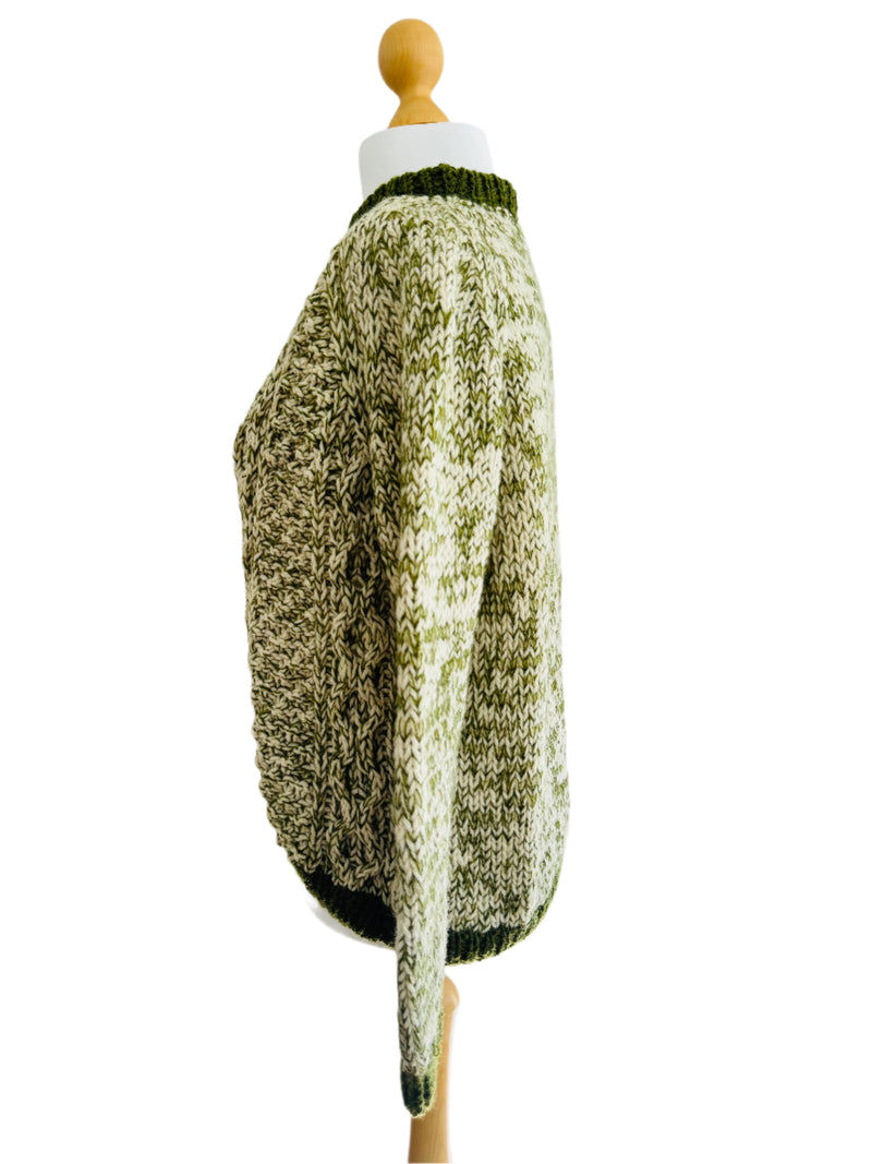 Vintage Handknit Ivory Melange Pullover Sweater